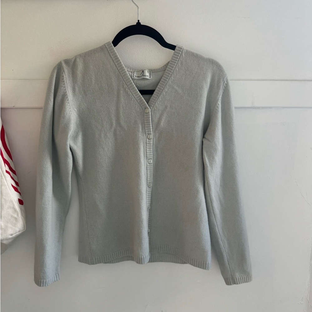 Vintage light green/grey cashmere cardigan!